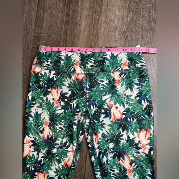 Sweaty Betty All Day Contour 7/8 Leggings Tropical Bird Pineapple Print Size L - Picture 8 of 10